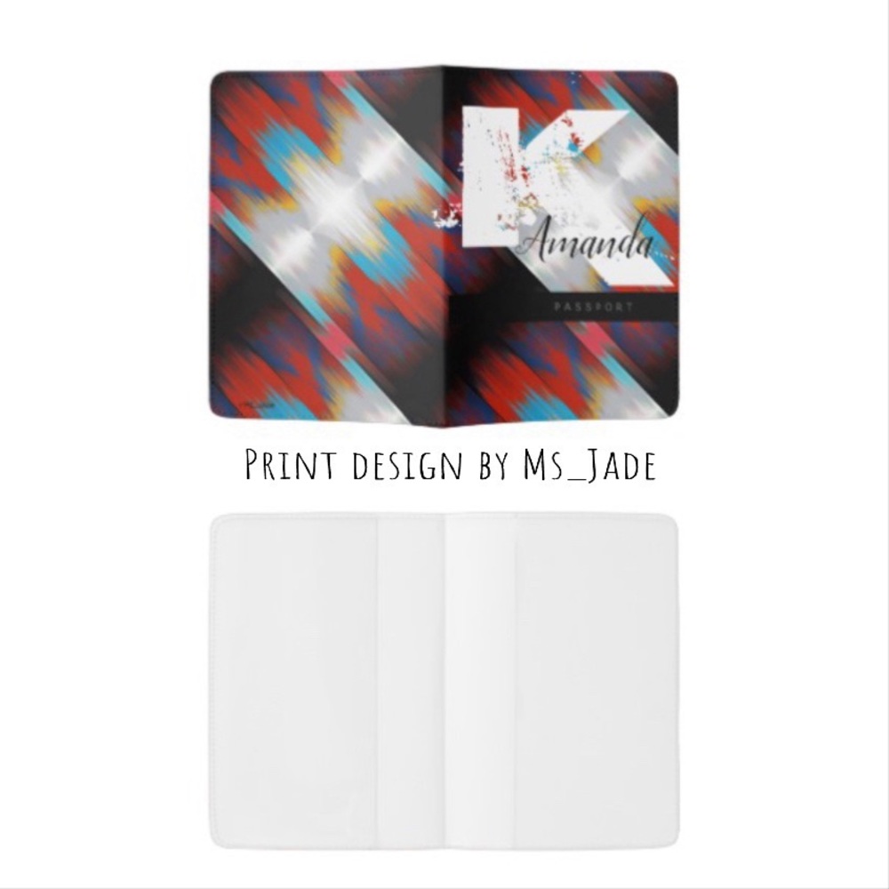🛎 Personalized Passport Holder Boho Chic Colorful